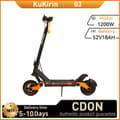 Pikkukuva 1 / 11: KuKirin G3 Aikuisille Tarkoitettu Sähköpotkulauta 1200 W:n Maastoon, 52 V:n ja 18 Ah:n Akulla, 10 Tuuman Renkailla Ja Sähköpotkulaudalla