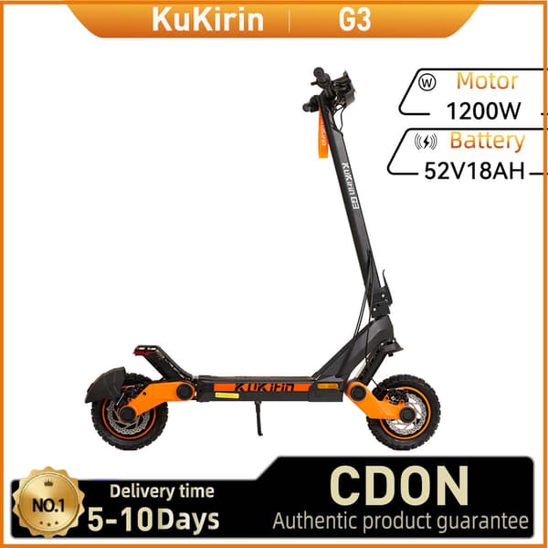 KuKirin G3 Maastoskootteri 1200W Aikuisille Tarkoitettu Sähköpotkulauta 52V18 Ah Akku 10 Tuuman Renkaat Taitettava Sähköpotkulauta