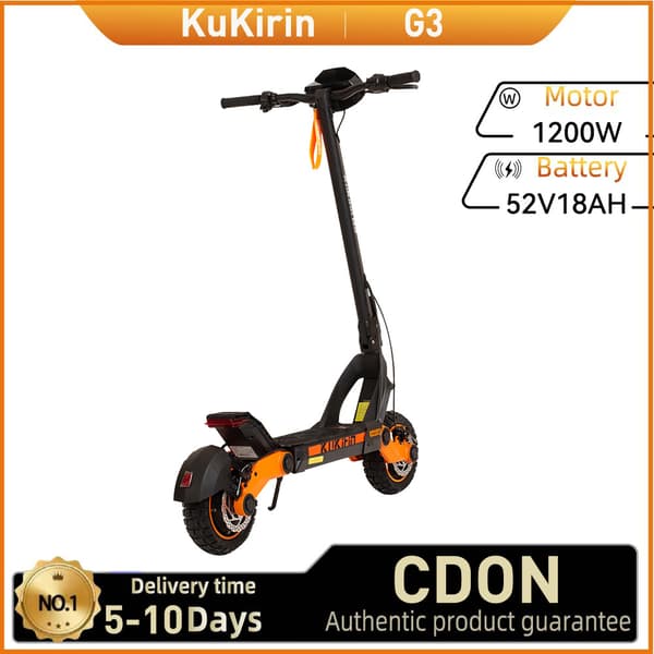 KuKirin G3 Off-Road Elscooter 1200W Motor Vuxen Elscooter 52V18Ah Batteri Hopfällbar Elscooter Topphastighet 45km/h