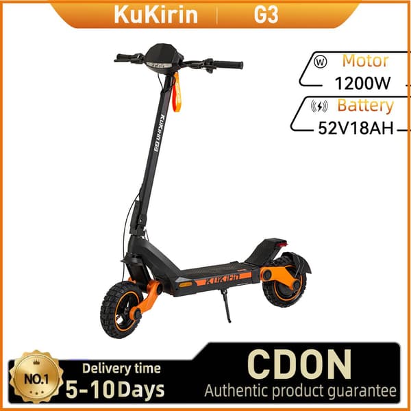 KuKirin G3 All-Terrain E-Scoote 1200W Aikuisille Tarkoitettu Sähköpotkulauta 52V18Ah Akulla, Huippunopeus 45 km/h, Kokoontaitettava Sähköpotkulauta