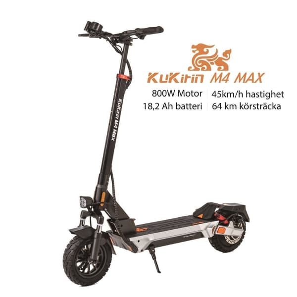 Kukirin M4 Max 800W motor 18.2AH, hastighet 45 km/h, räckvidd 64 km, 10-tums däck elscooter