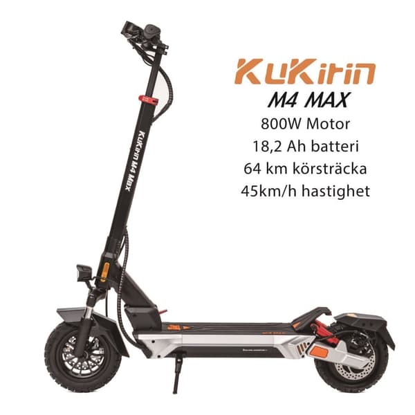 Kukirin M4 Max hastighet 45 km/h, räckvidd 64 km, 800W motor 18.2AH, 10-tums däck elscooter