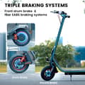 Pikkukuva 7 / 11: iScooter i10Pro City Commuter Sähköpotkulauta Aikuisille 800W Sähköpotkulauta 48 V:n ja 15 Ah Akulla, Taittuva Sähköpotkulauta 10 Tuuman Renkaalla