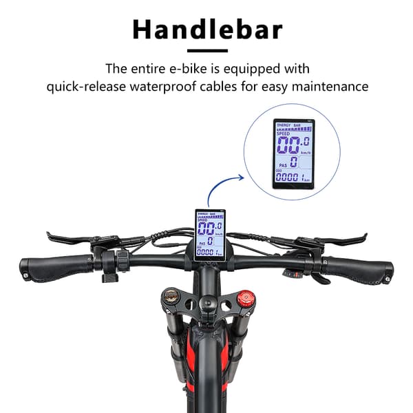 HALO KNIGHT H03 Elcykel För Vuxna 1000W Motor Terrängcykel 48V 19.2Ah Batteri Herr Elcykel 27.5 Tum Elcykel Med Feta Däck