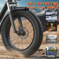 Miniatyrbild 9 av 11: KICKWEY K7 Elcykel För Vuxna 500W Motor Elcykel 48V18.2Ah Batteri Elcykel 20 Tum Feta Däck Herr Elmountainbike