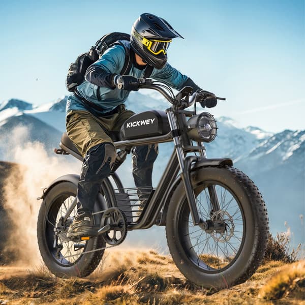 ：KICKWEY K7 Miesten Sähkömaastopyörä 500 W:n Moottorilla, Sähköpyörä 48 V:lla, 18,2 Ah:n Akulla, 20 Tuuman Paksurenkaisella Sähköpyörällä Aikuisille