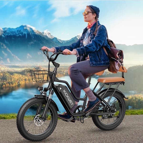 KICKWEY LD20 Sähköpyörä Aikuisille 750 W:n Sähköpyörä 48 V:n ja 20 Ah:n Akulla, 20 Tuuman Paksurenkaisella Kaupunki- ja Lähiliikenteen Sähköpyörällä