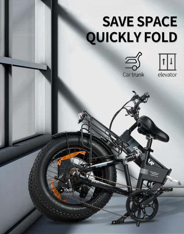 Ridstar H20 Sähköpyörä Aikuisille 1000 W Moottorilla, Taittuvalla Sähköpyörällä, 48 V 14 Ah Akulla Ja 20 Tuuman Paksurenkaisella Sähköpyörällä