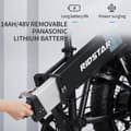Pikkukuva 9 / 11: Ridstar H20 Aikuisten Sähköpyörä 1000 W:n Moottoripyörä, Kaupunkisähköpyörä 48 V 14 Ah:n Akulla, Sähköpyörä 20 Tuuman Paksurenkaisella Sähköpyörällä