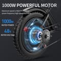 Miniatyrbild 7 av 11: Ridstar Q20 Elcykel För Vuxna 1000W Motor Elcykel 48V20AH Batteri Terrängcykel 20 Tums Elcykel Med Feta Däck