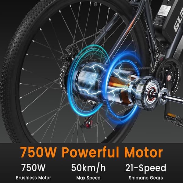 GUNAI GN29 Electric Mountain Cycle 750W Motor Ebike 48V15Ah Batteri Mäns E-Mountain Ebike 29 tum, 21Speed, Mäns elektriska cykel