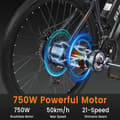 Miniatyrbild 7 av 11: GUNAI GN29 Electric Mountain Cycle 750W Motor Ebike 48V15Ah Batteri Mäns E-Mountain Ebike 29 tum, 21Speed, Mäns elektriska cykel