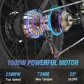 Miniatyrbild 8 av 11: Ridstar Q20 Mini Elcykel för Vuxna 500W Motor Elcykel 48V15AH Batteri El-Mountainbike 20 Tums Feta Däck All Terrain Elcykel