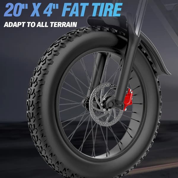 Ridstar Q20 Mini Elcykel för Vuxna 500W Motor Elcykel 48V15AH Batteri El-Mountainbike 20 Tums Feta Däck All Terrain Elcykel