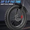 Miniatyrbild 11 av 11: Ridstar Q20 Mini Elcykel för Vuxna 500W Motor Elcykel 48V15AH Batteri El-Mountainbike 20 Tums Feta Däck All Terrain Elcykel