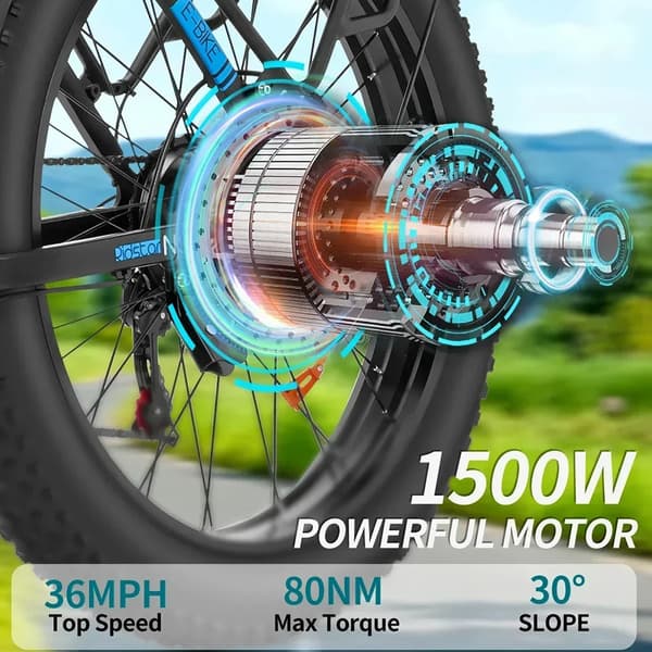 Ridstar MN-26 Sähköpyörä Aikuisille 750W Moottorilla, 48 V, 20 Ah Akulla, Sähköpyörä 26 Tuuman Paksuilla Renkailla, Kaupunkisähköpyörä