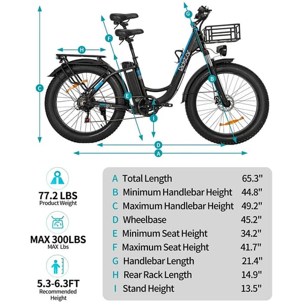Ridstar MN-26 Sähköpyörä Aikuisille 750W Moottorilla, 48 V, 20 Ah Akulla, Sähköpyörä 26 Tuuman Paksuilla Renkailla, Kaupunkisähköpyörä