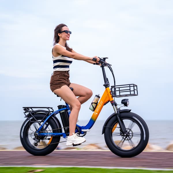 Ridstar MN-20 Elcykel För Vuxna 1000W Motor 48V15AH Batteri Elcykel För Kvinnor 20 Tum Elcykel För Stadscyklar Med Feta Däck