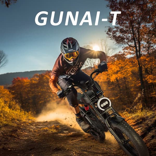 GUNAI T 20 Tums Fettdäck Dubbelmotor Elektrisk Mountainbike, 48V 21AH Batteri, 21 Hastigheter Bakhjulsdrift