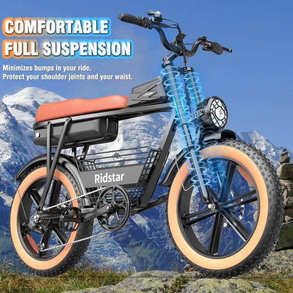 Ridstar CR20 Sähköpyörä Aikuisille 1000W Moottorilla, Sähköpyörä 48 V20 Ah Akku, Sähkömaastopyörä, 20 Tuuman Paksurenkainen Sähköpyörä