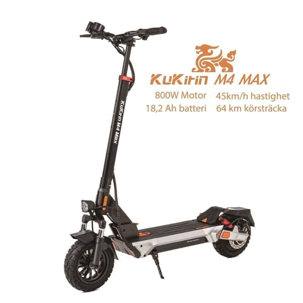 Kukirin M4 Max 800W motor 18.2AH elscooter, hastighet 45 km/h, räckvidd 64 km, 10-tums däck