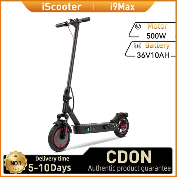 iScooter i9 Max City Commuter Sähköpotkulauta Aikuisille 500 W:n Sähköpotkulauta 36 V 10 Ah:n Akulla, Taittuva Sähköpotkulauta 10 Tuuman Renkaalla