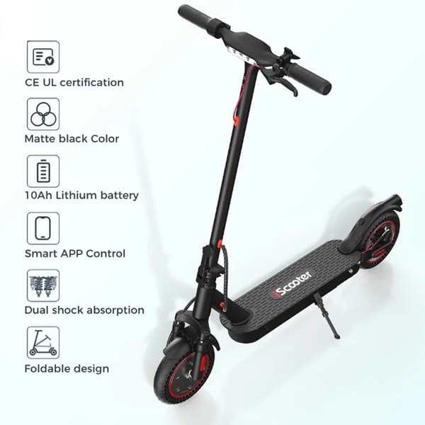 iScooter i9 Max City Commuter Sähköpotkulauta Aikuisille 500 W:n Sähköpotkulauta 36 V 10 Ah:n Akulla, Taittuva Sähköpotkulauta 10 Tuuman Renkaalla