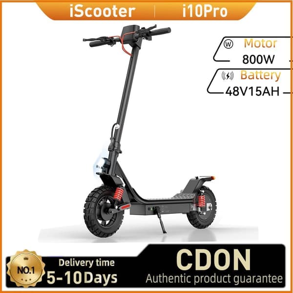 iScooter i10Pro Elscooter För Vuxna 800W Motor 48V15Ah Batteri Stadspendlare Elscooter 45 km/h Topphastighet Hopfällbar Elscooter