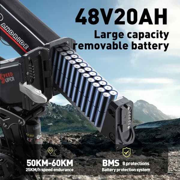 Randride YX20M-2 Aikuisten Vuoren Sähköpyörä 2 * 1000W Moottori Ebike 48V20Ah Akku Miesten Sähköpyörä 20 Tuuman Renkaat Kaikki Maasto Sähköpyörä