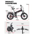 Pikkukuva 9 / 11: Randride YX20M-2 Aikuisten Vuoren Sähköpyörä 2 * 1000W Moottori Ebike 48V20Ah Akku Miesten Sähköpyörä 20 Tuuman Renkaat Kaikki Maasto Sähköpyörä