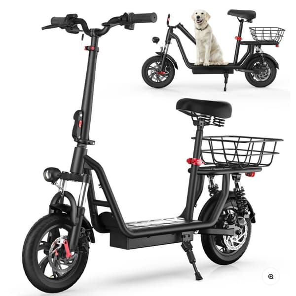 iScooter i12 City Commuter Elscooter 500W Motor 36V7.5Ah Batteri Med Sadel Elscooter 12-tums Däck Elscooter för Vuxen
