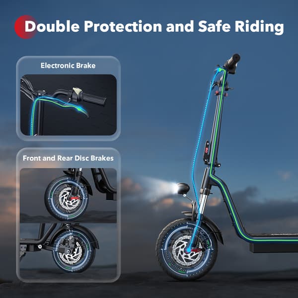 iScooter i12 City Commuter Elscooter 500W Motor 36V7.5Ah Batteri Med Sadel Elscooter 12-tums Däck Elscooter för Vuxen