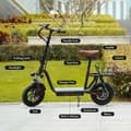 Miniatyrbild 10 av 11: iScooter i12 City Commuter Elscooter 500W Motor 36V7.5Ah Batteri Med Sadel Elscooter 12-tums Däck Elscooter för Vuxen