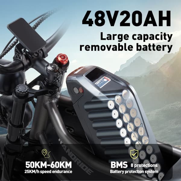Randride DM711 Aikuisten Vuoren Sähköpyörä 2 * 1000W Moottori Ebike 48V20Ah Akku Miesten Sähköpyörä 20 Tuuman Renkaat Kaikki Maasto Sähköpyörä