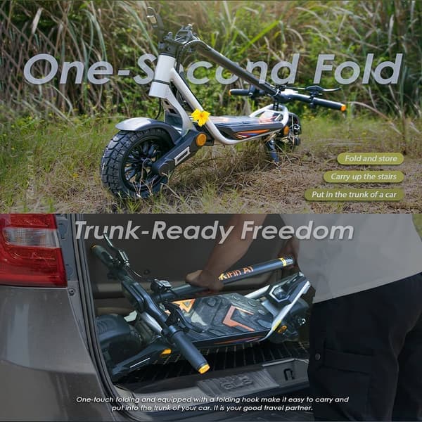 Kukirin A1 Elscooter För Vuxna 800W Motor 10-Tums Däck Terrängscooter 48V13AH Batteri Hopfällbar Elscooter