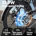 Pikkukuva 8 / 11: Randride YA20 City 1 Aikuinen sähköpyörä 350W Moottori Ebike 48V12.8Ah Akku Miehen Sähköpyörä 20 Tuuman Renkaat Kaupungin Sähköpyörä