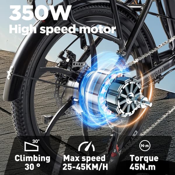 Randride YA20 City 1 Aikuinen sähköpyörä 350W Moottori Ebike 48V12.8Ah Akku Miehen Sähköpyörä 20 Tuuman Renkaat Kaupungin Sähköpyörä