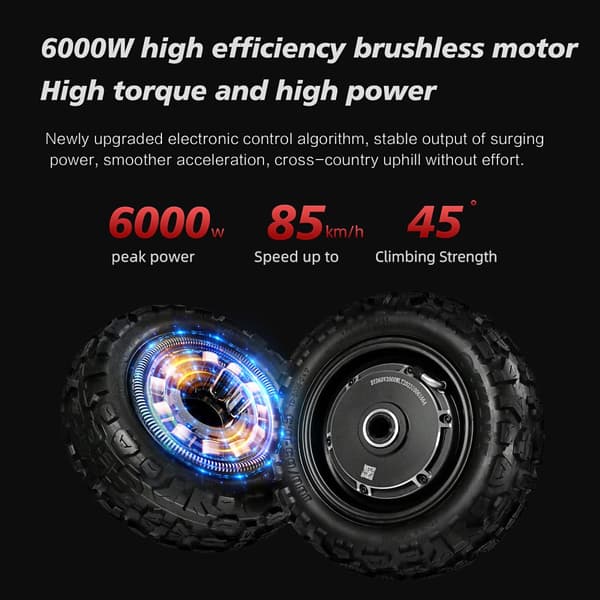 BOYUEDA S3-11 Maastopyöräinen Sähköpotkulauta 3000W * 2 Moottori 60V38AH Akku Sähköpotkulauta 11 Tuuman Rengas Aikuisille Sähköpotkulauta