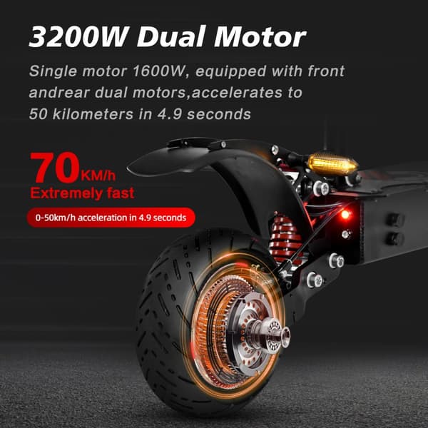 BOYUEDA Q7 Pro Maastosähköpotkulauta 2*1600W Moottori 52V19Ah Akku Maastosähköpotkulauta 10 Ttuuman Rengas Aikuisille Tarkoitettu Sähköpotkulauta