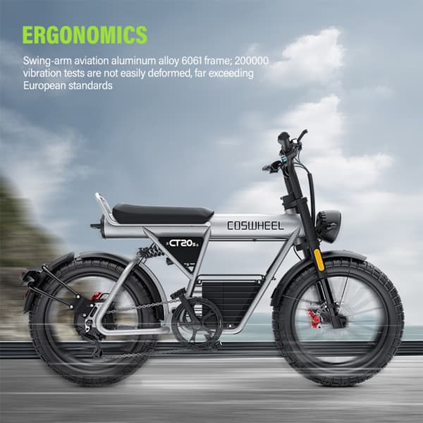 COSWHEEL CT20S MOUNTAIN Aikuisten Sähköpyörä 60V27.5Ah,1500W Moottori Ebike,Miesten Sähköpyörä 20 Tuuman Renkaat Kaikki Maasto Sähköpyörä