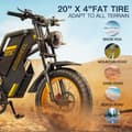 Pikkukuva 9 / 11: COSWHEEL GT20 Aikuisten Aähköpyörä 1000W Moottori Ebike 48V25Ah Akku Vuoristo E-polkupyörä 20 * 4,0 Tuuman Rasva Rengas Sähköpyörä
