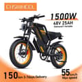 Pikkukuva 11 / 11: COSWHEEL GT20 Aikuisten Aähköpyörä 1000W Moottori Ebike 48V25Ah Akku Vuoristo E-polkupyörä 20 * 4,0 Tuuman Rasva Rengas Sähköpyörä
