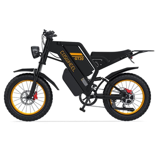 COSWHEEL GT20MAX Aikuisten Sähköpyörä 1500W Moottori Ebike 60V40Ah Akku Vuoristo E-polkupyörä 20 * 4,0 TuumanRasva Rengas Sähköpyörä