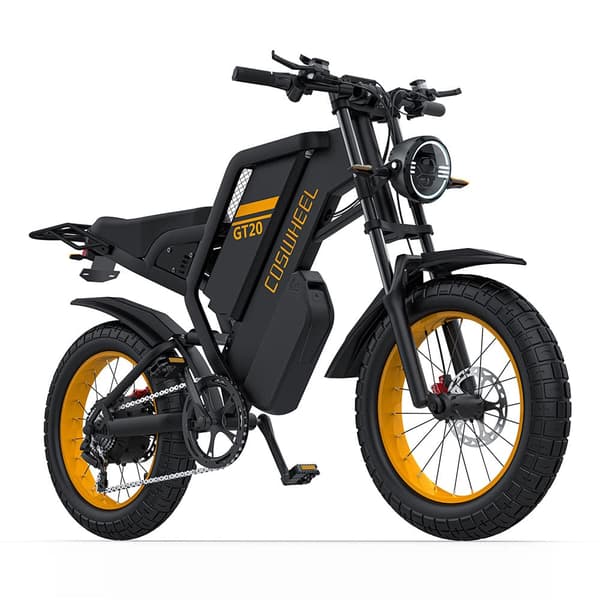 COSWHEEL GT20MAX Aikuisten Sähköpyörä 1500W Moottori Ebike 60V40Ah Akku Vuoristo E-polkupyörä 20 * 4,0 TuumanRasva Rengas Sähköpyörä
