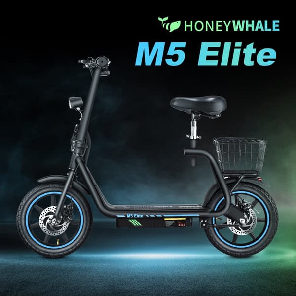 HONEYWHALE M5 Elite Sähköpyörä Aikuisille 500W Moottoripyörä, Kaupunki ja Lähiliikennekäyttöön, Sähköpyörä 48 V, 13 Ah Akulla, 14 Tuuman Renkaalla