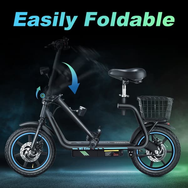 HONEYWHALE M5 Elite City Commuter Sähköpyörä 500W Moottorilla, Aikuisille Tarkoitettu Sähköpyörä 48V13Ah Akulla, 14 Tuuman Renkailla