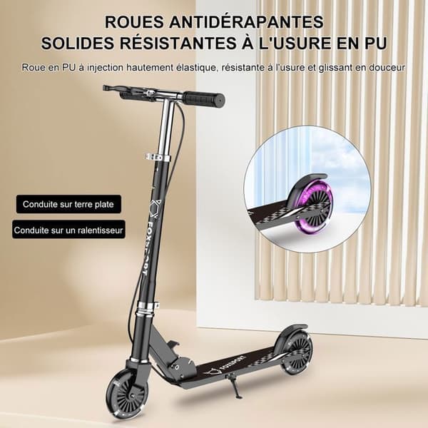 FOXSPORT Barnsparkcykel - Fällbar - Pedalbroms - Maximal belastning 100 kg - Svart