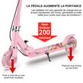 Miniatyrbild 5 av 6: FOXSPORT Scooter-Barn-Fällbar och Höjdjusterbar-Pedalbroms-Maximal belastning 100 kg-Rosa