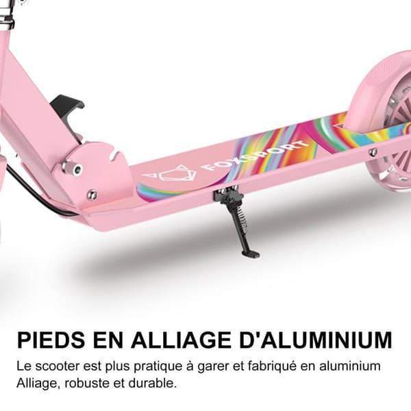 FOXSPORT Scooter-Barn-Fällbar och Höjdjusterbar-Pedalbroms-Maximal belastning 100 kg-Rosa