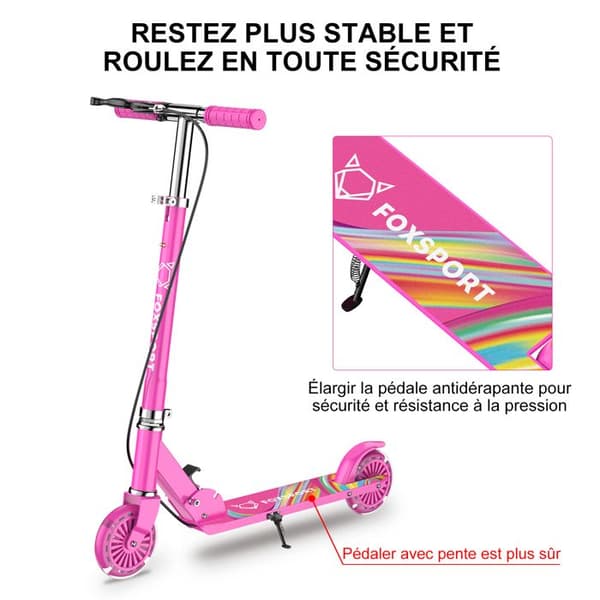 FOXSPORT Sparkcykel-Barn-Fällbar-Trampbroms-Maximal belastning 100 kg-Rosa Röd